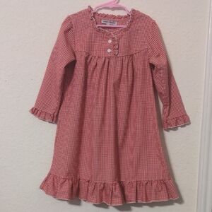 Sweet Dreams Girls Red & White Plaid Nightgown Size 6